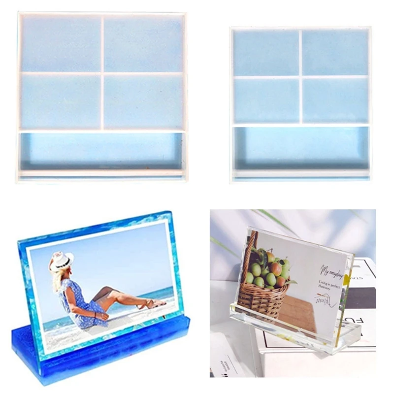 Photo Frame Resin Mold,Rectangle Silicone Epoxy Molds for Casting Table Decor N58F