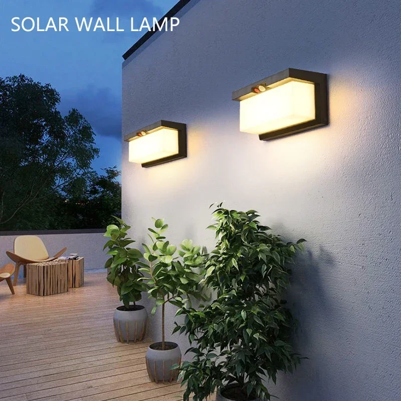 Home Garden LED Solar Light PIR Motion Sensor Wall Light Outdoor Solar Lamp Waterproof Solar Powered Street Lamp Garden Decor