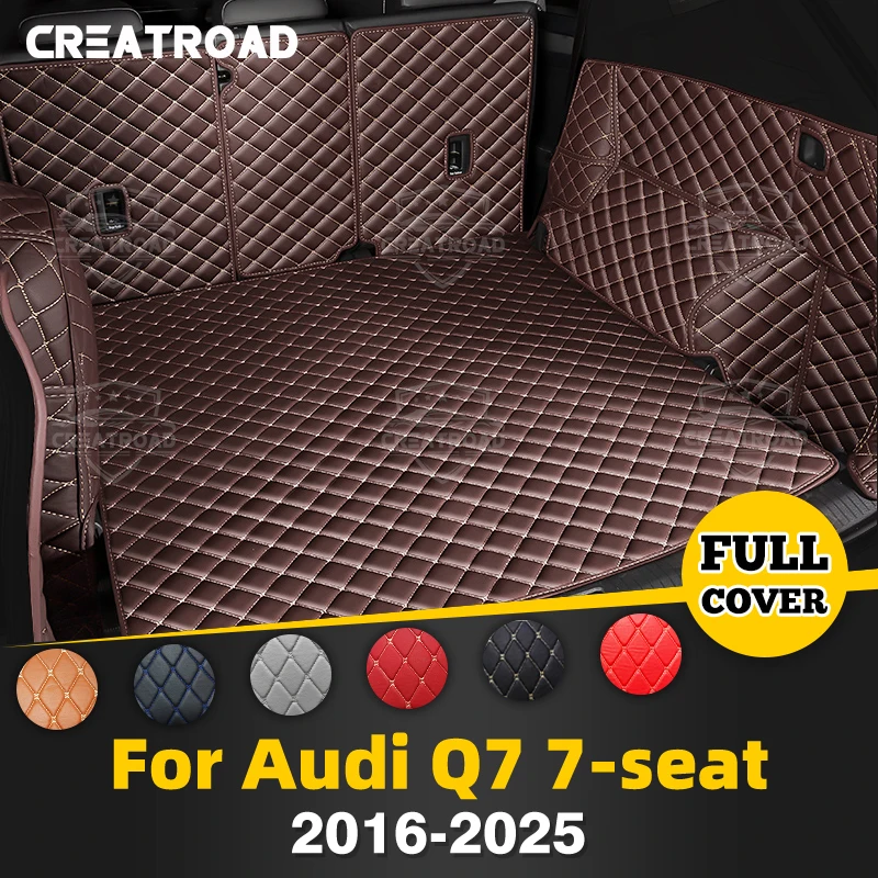 

CREATROAD для Audi Q7 7-местный 2016-2025 2024 2023 2022 2021 2020Автомобильный коврик для багажника с полным покрытием, автомобильный багажник, аксессуары для интерьера