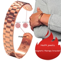 Vintage Copper Color Health Therapy Bracelet for Men Women Wide Open Cuff Bracelets Energy Magnetic Bangles Couple Jewelry