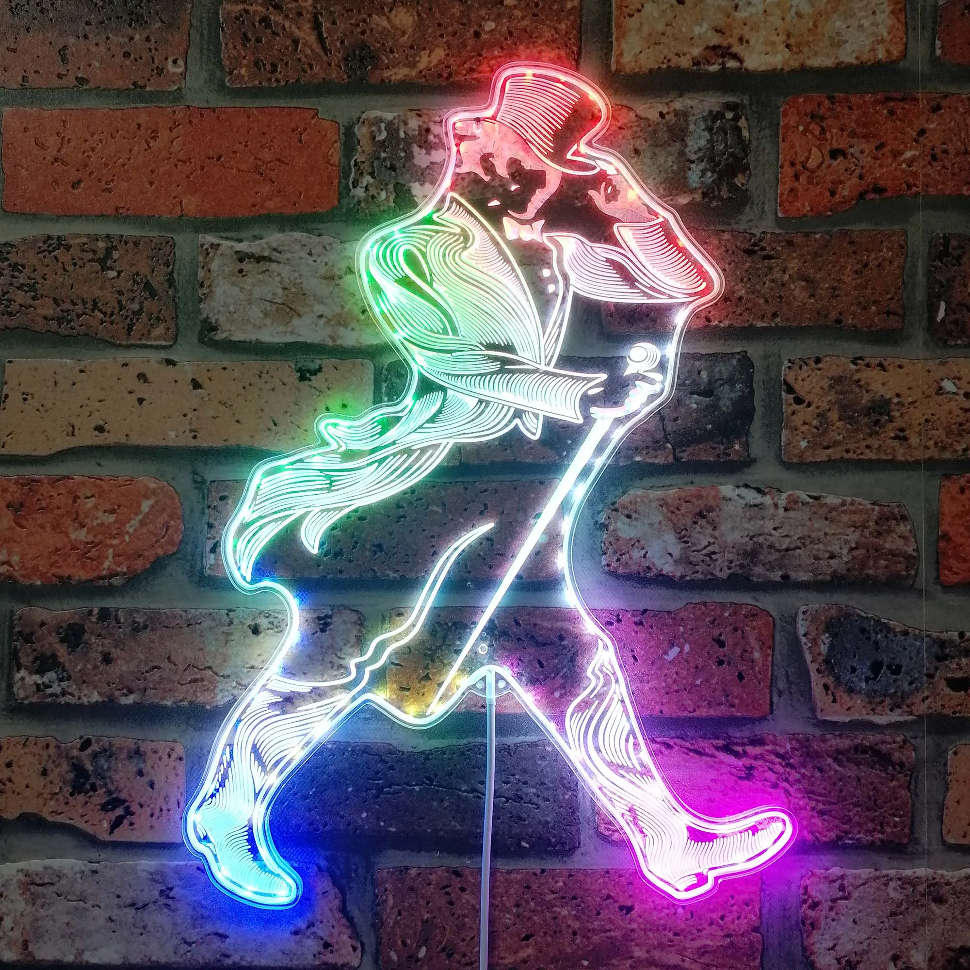 Whisky Walker Home Bar Johnnie Neon RGB Lit LED Sign