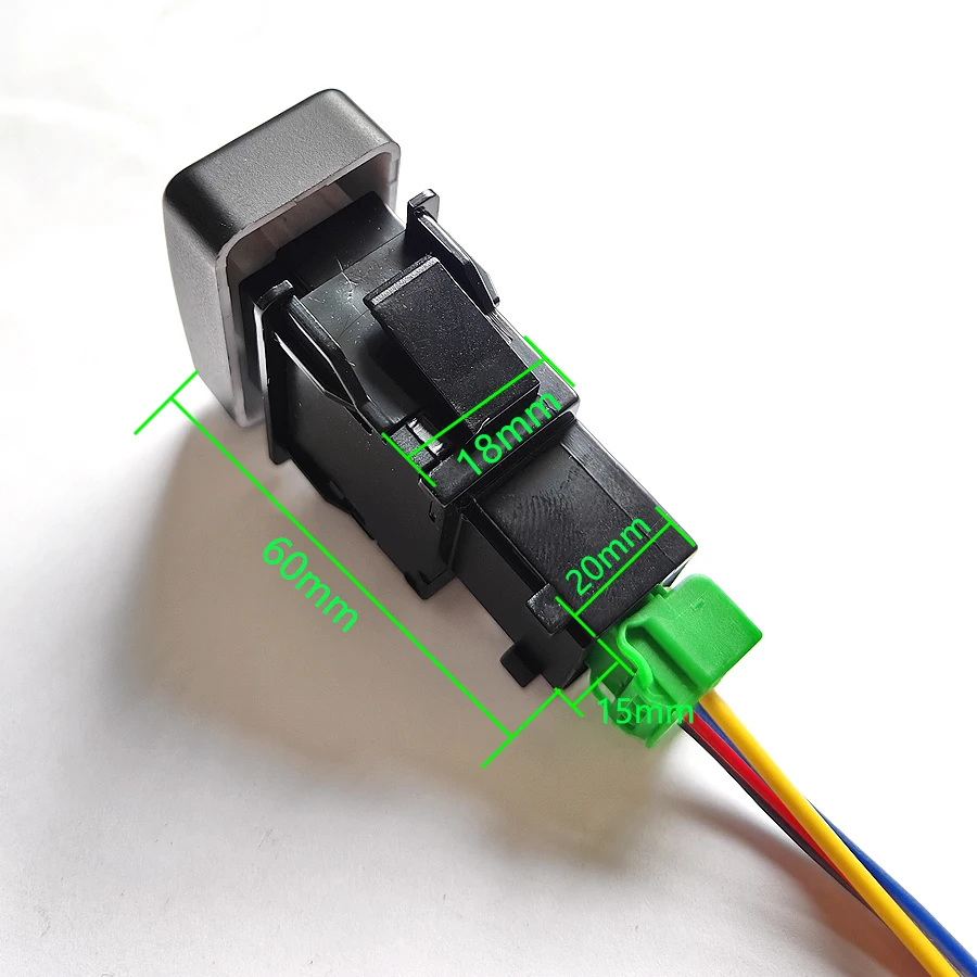 Newest 1Pcs 5-Pin Car Fog Lights Switch For Honda Accord Civic CRV With 4-Wires On-Off Button 12V Yellow+Green