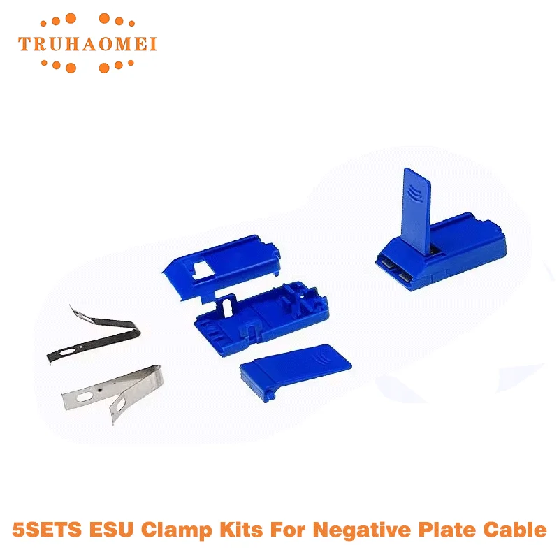 

5 комплектов зажимов для каждой сумки ESU для электрохирургического кабеля заземления доски пациента в сборе синего, серого, черного цвета