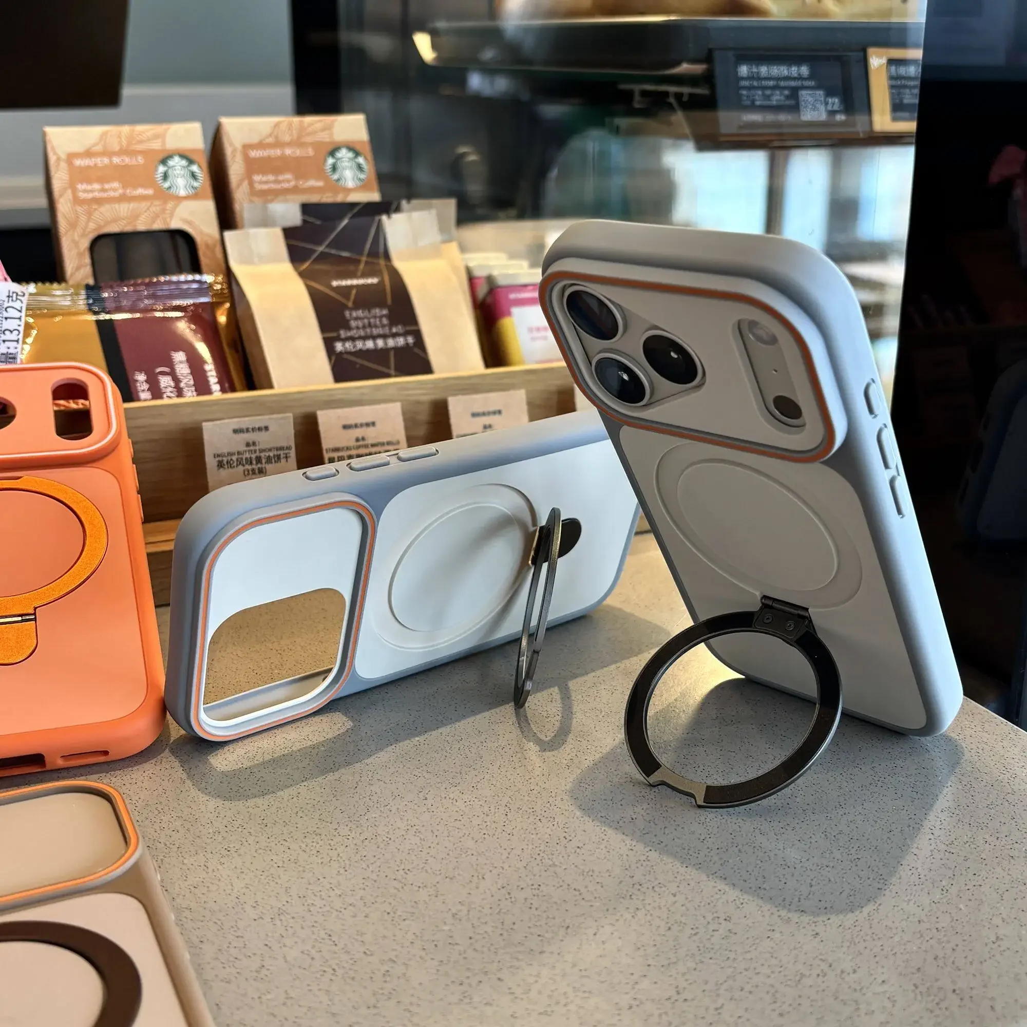 Stoßfeste Matte Schutzhülle mit Ständer für iPhone 17 18 Air 16 14 15 Plus 13 12 Pro Max, kompatibel mit Magsafe, magnetische Panzerhülle – Detail 3