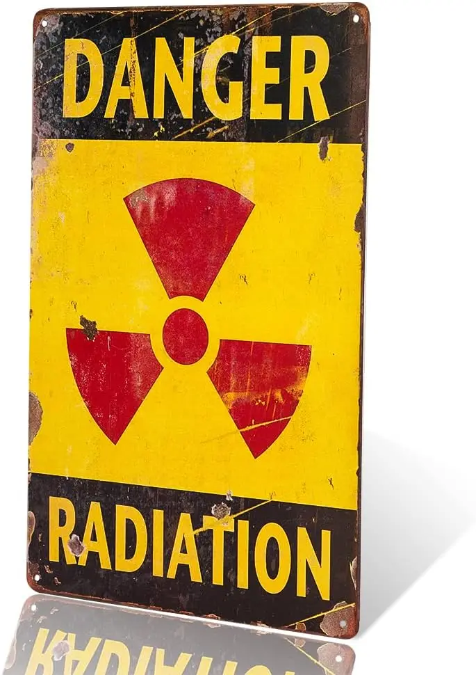 1p,DINGLEIEVER-DANGER SIGN-DANGER RADIATION ALLIED MILITARY. Vintage tin sign - Outdoor fun sign