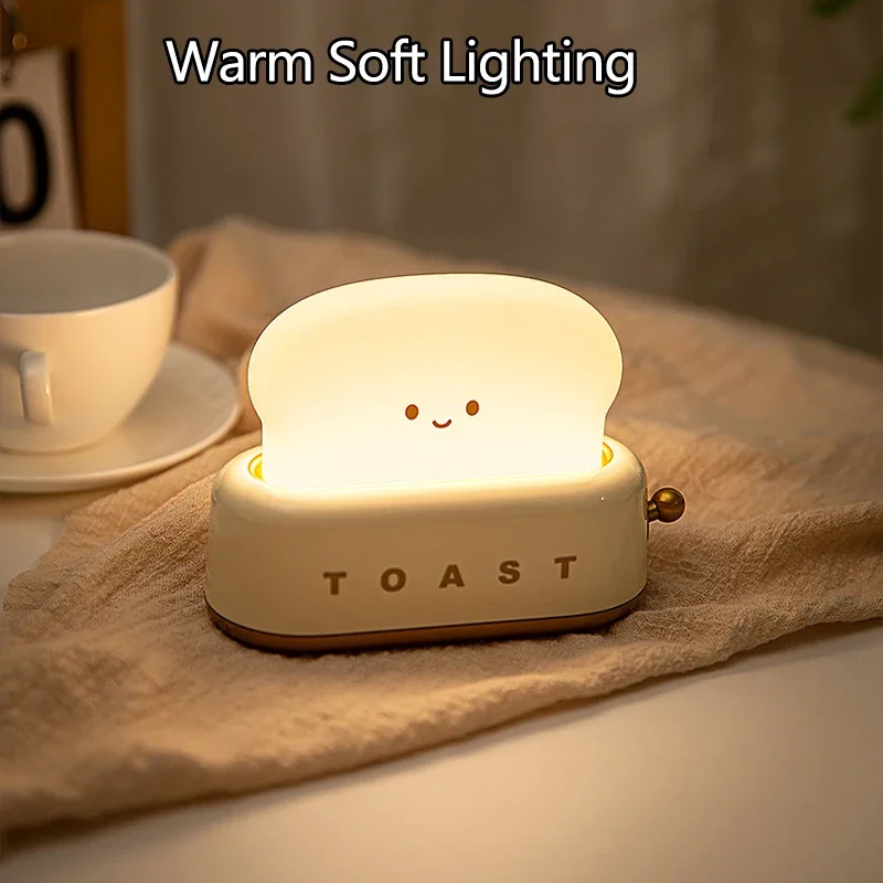 Brot Toast Tisch Licht Toaster Nachtlicht Kreative USB Aufladbare Led Lampe Dekor Urlaub Baby Schlafzimmer Für Geburtstag Geschenk