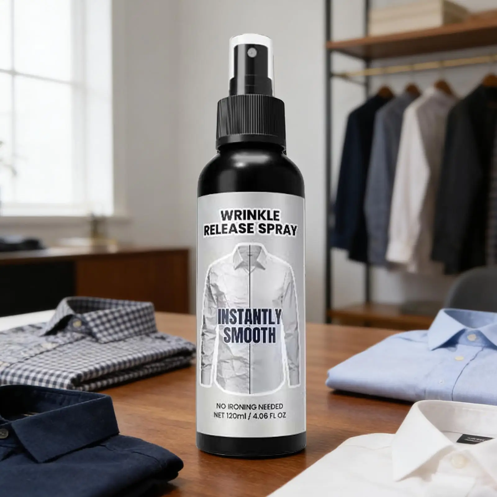 120ml Clothes Spray for Folding Quick Fabric Smoothing Solution Wrinkled Clothes Make the clothes free of wrinkles for Suits