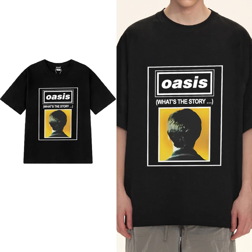 Rock Band O-Oasis personalization music Printed T shirts Men Women Hip Hop short sleeve T-shirt Unisex 100% Cotton streetwear