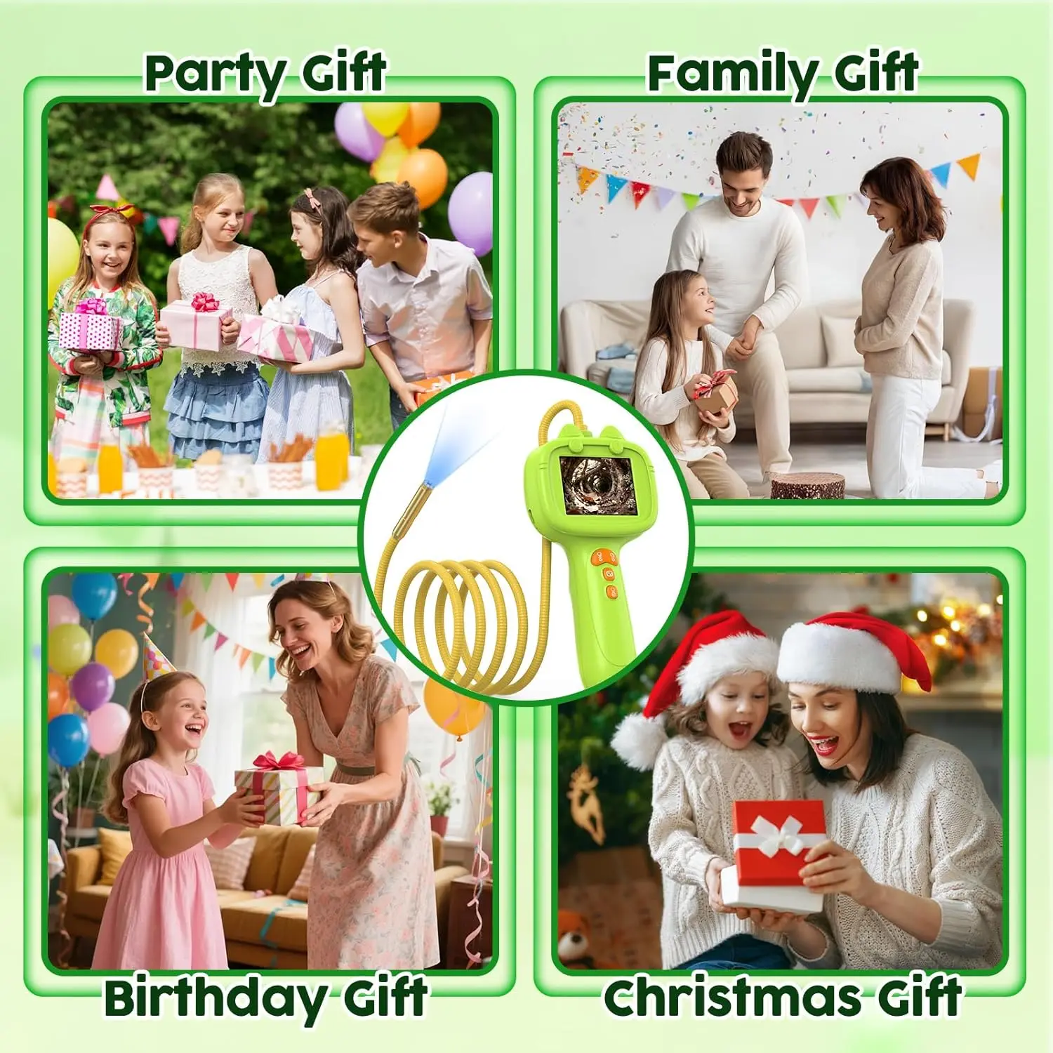 Cámara boroscopio para niños con luz, juguete educativo STEM, regalo de cumpleaños para niños y niñas, juegos de actividades de exploración natural al aire libre