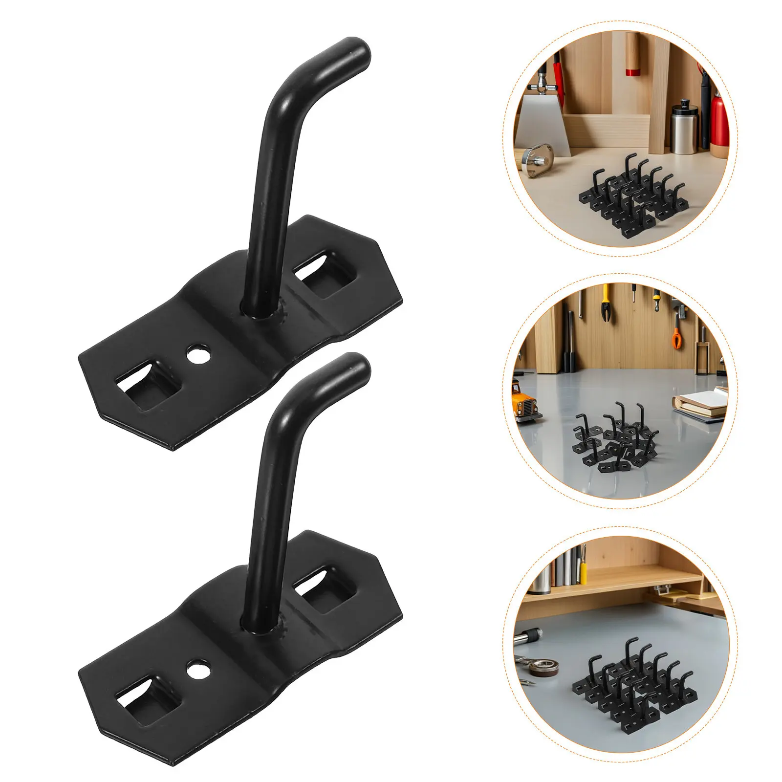 12Pcs Black Pegboard Hooks Versatile Metal Shelf Supports for Slat Wall Retail Hooks Supermarket Shelf Rack Hanging Display