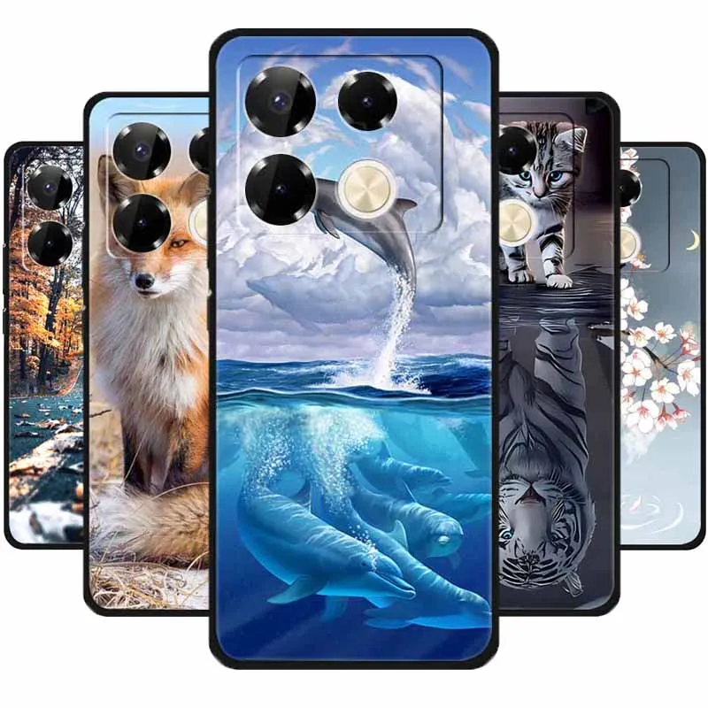 Soft Forest Cover for infinix Note 40 Pro 4G Case TPU Flower Wolf Silicone Phone Cases for infinix Note40 Pro 4G Cover Shells