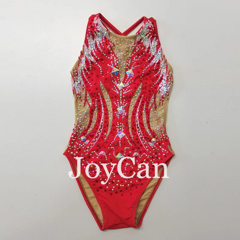 JoyCan Swimming suits Girls Women Red Synchronized Swimming Wear for Competitiion