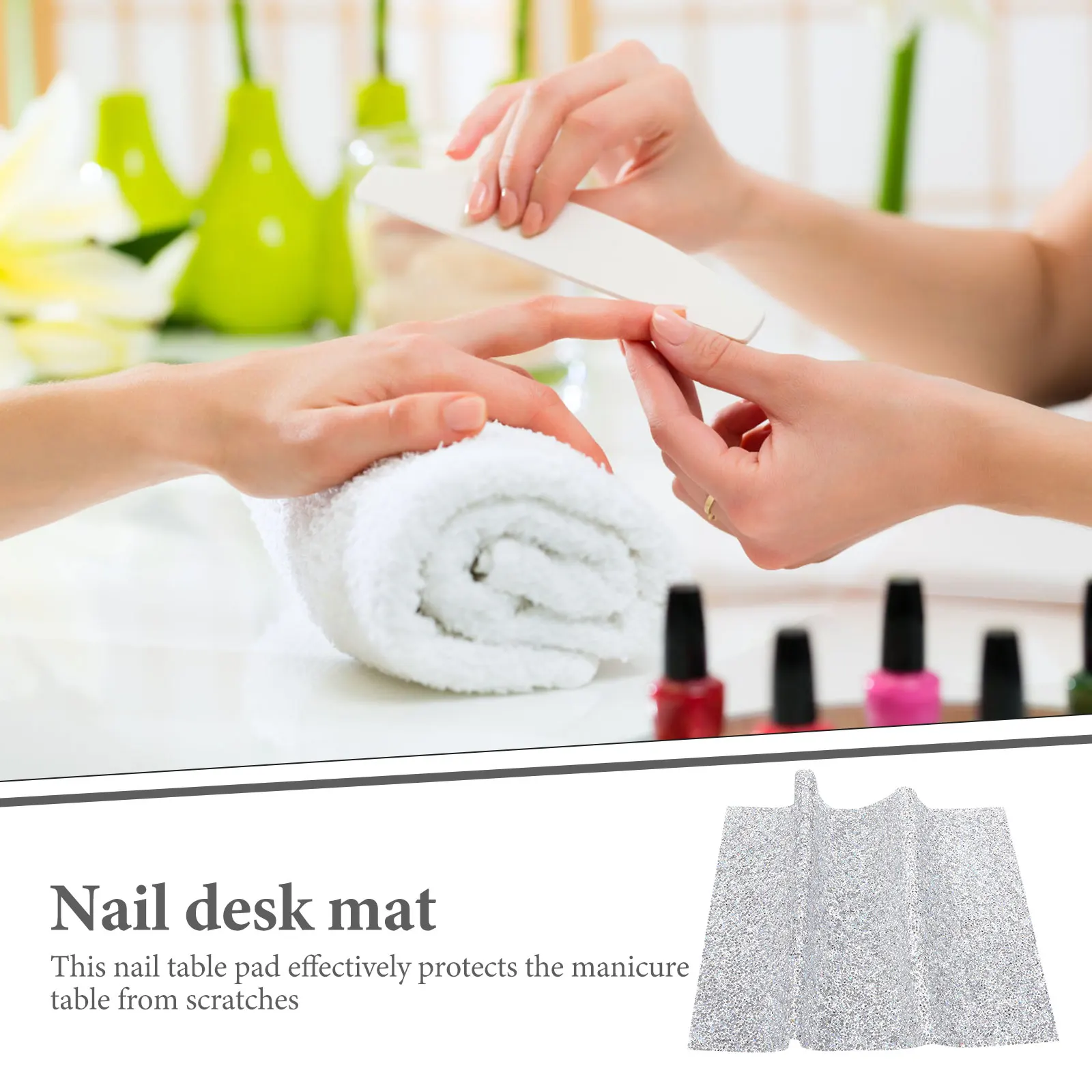

Glitter Nail Cushion with Non-Slip Base Comfortable Wrist Rest for Salon Manicure Table Protection Pad