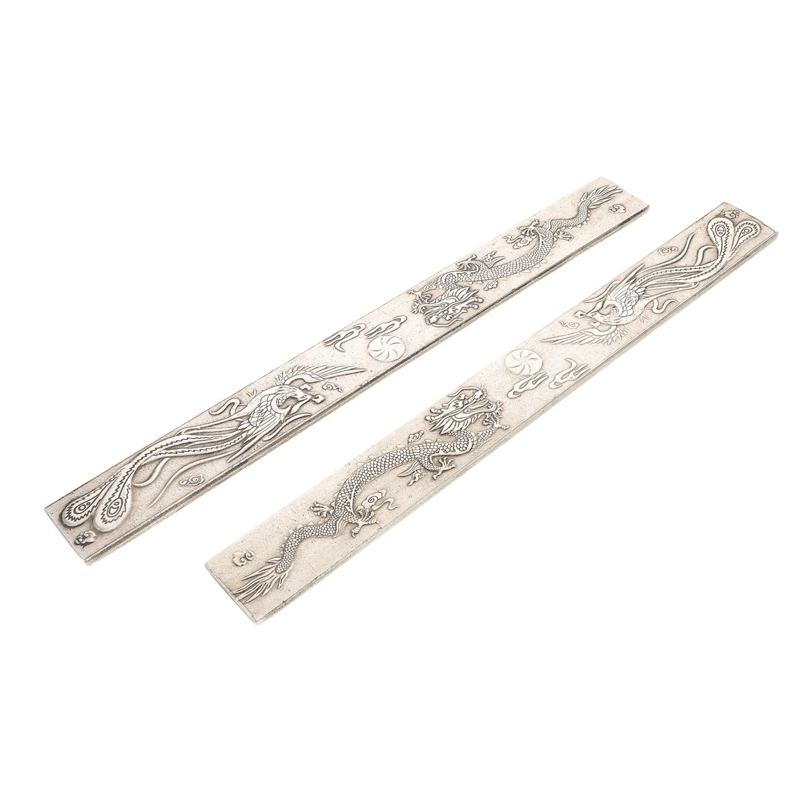 1Pair Copper Dragon Phoenix Paperweight Heavy Duty Metal Calligraphy Tool for Desk Office Supplies Chinese Calligraphy