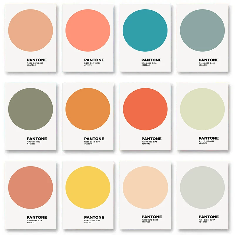 Abstract Pantone Color Palette Posters Wall Art Canvas Painting Nordic Picture For Modern Gallery Room Home Decoration