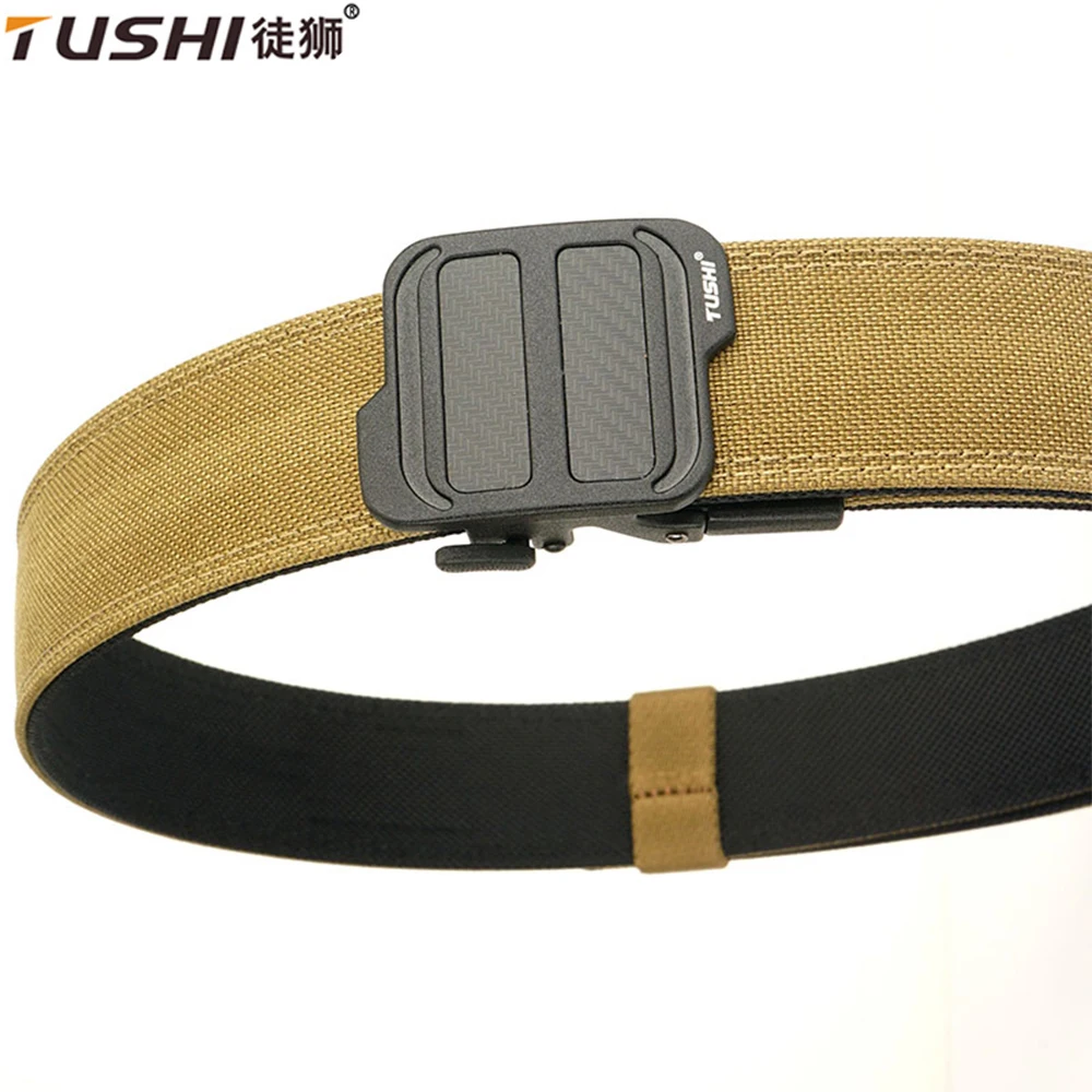

Ремень TUSHI, новый ремень для военной пистолета, подвесной двухслойный тактический ремень из нейлоновой ткани, универсальный уличный мужской ремень с автоматической пряжкой