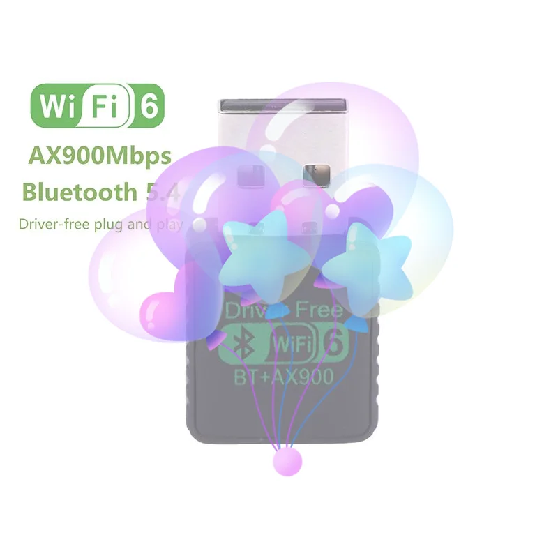 AX900 Driver Free Dual Band 2.4/5GHz Wireless Network Card WIFI6 Bluetooth 5.4 Adapter Dual Band Signal Reception Dongle