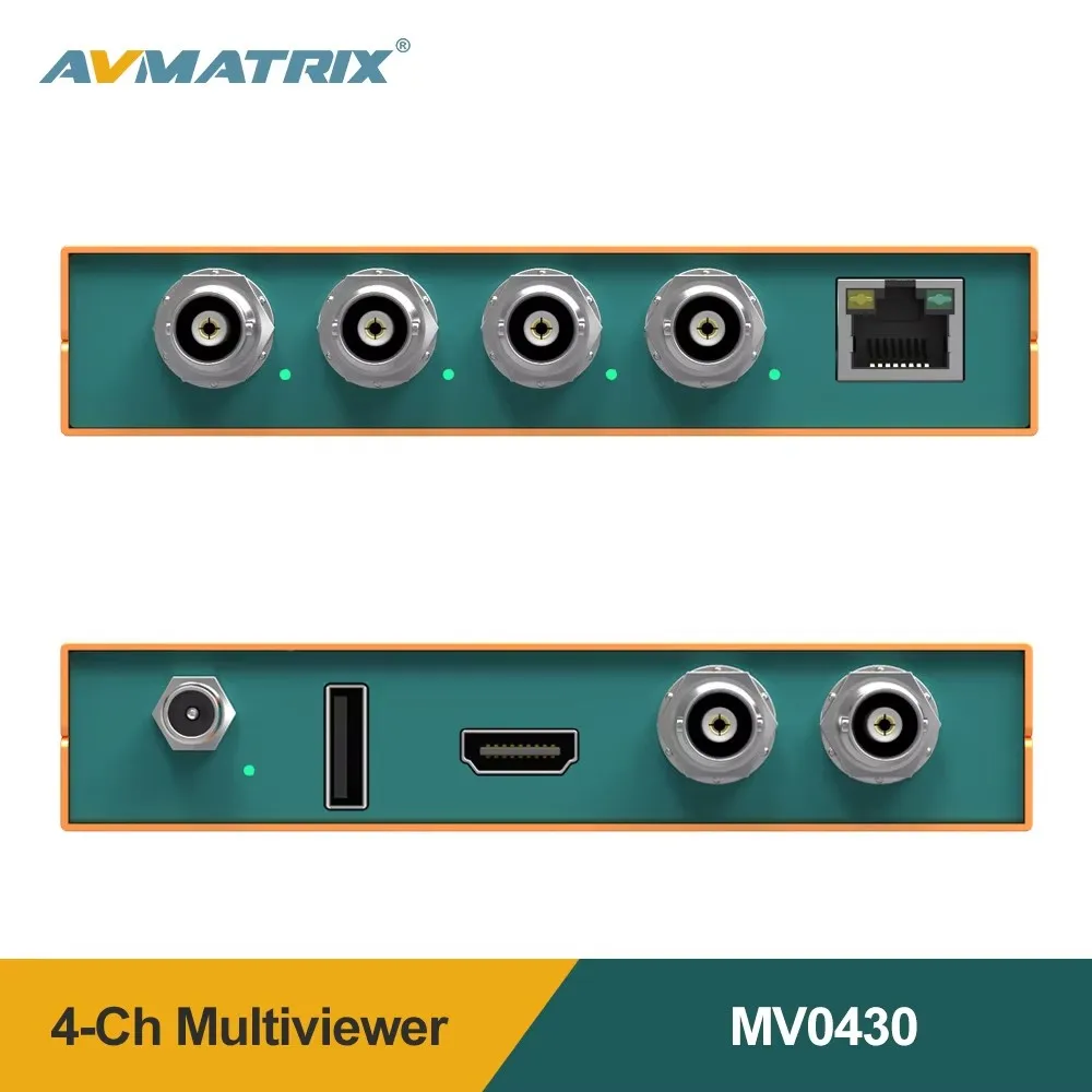 AVMATRIX MV0430 3G-SDI محول التحجيم متعدد المشاهد لشاشة SDI 4 قناة SDI متعدد المشاهد قشارة محول إشارات