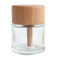 White Glass Wooden Lid Aromatherapy Bottle Essential Oil Diffuser Refillable Volatile Container Skin Care Tool