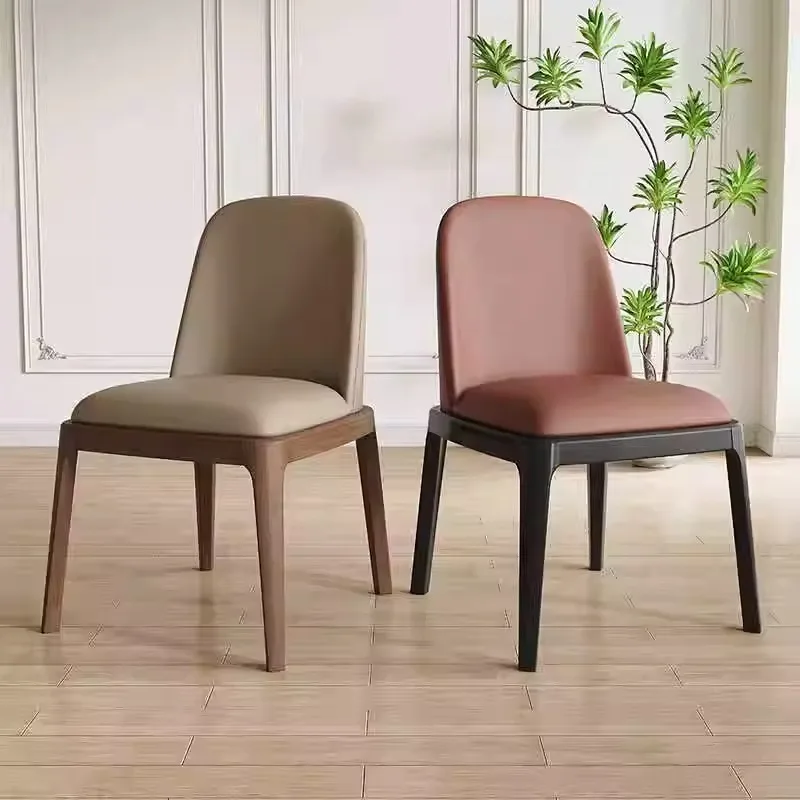 

small-sized apart Nordic Solid Wood Dining Chair Home Modern Simple Restaurant Hotel Chair Log Softbag Homestay Commercial Backr