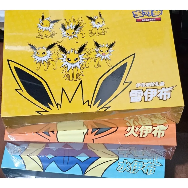 

В наличии оригинальная китайская коллекционная карточка Pokemon PTCG Eeveelution Advanced Gift Box Jolteon Vaporeon Flareon, коллекционные карты, подарки