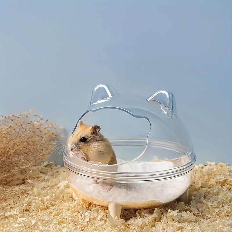 Hamster Sand Bath Small Animal Toilet Bathroom Large Space Transparent Shower Room Hamster Sand Bath Container Cage Accessories