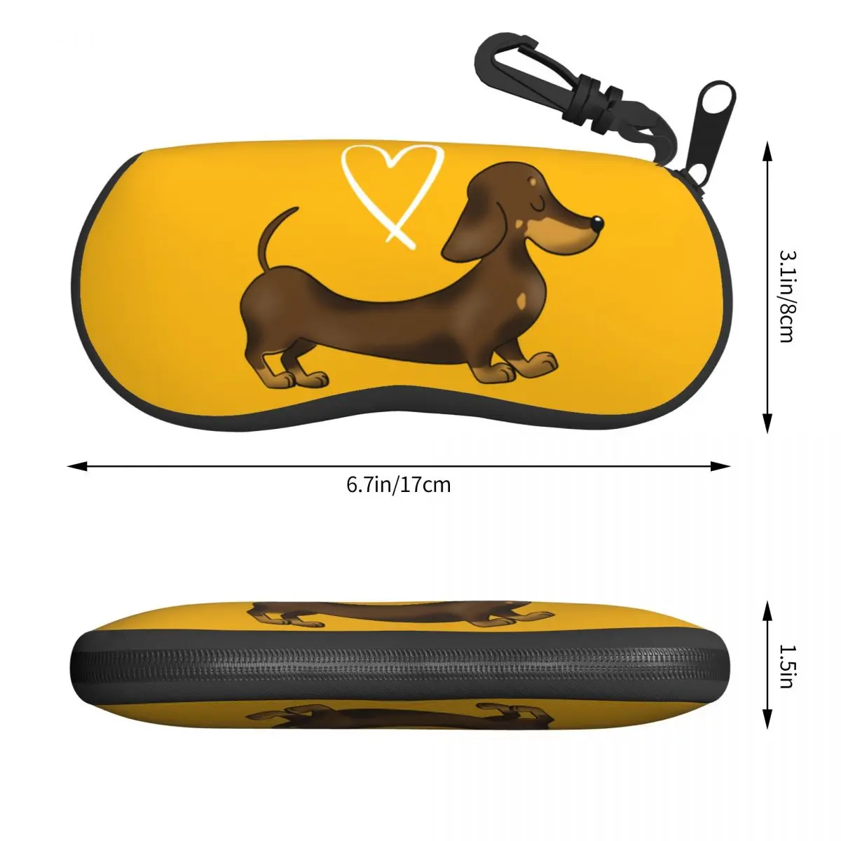 Dachshund Love Shell Eyeglasses Protector Cases Cool Sunglass Case Wiener Badger Sausage Dog Glasses Pouch