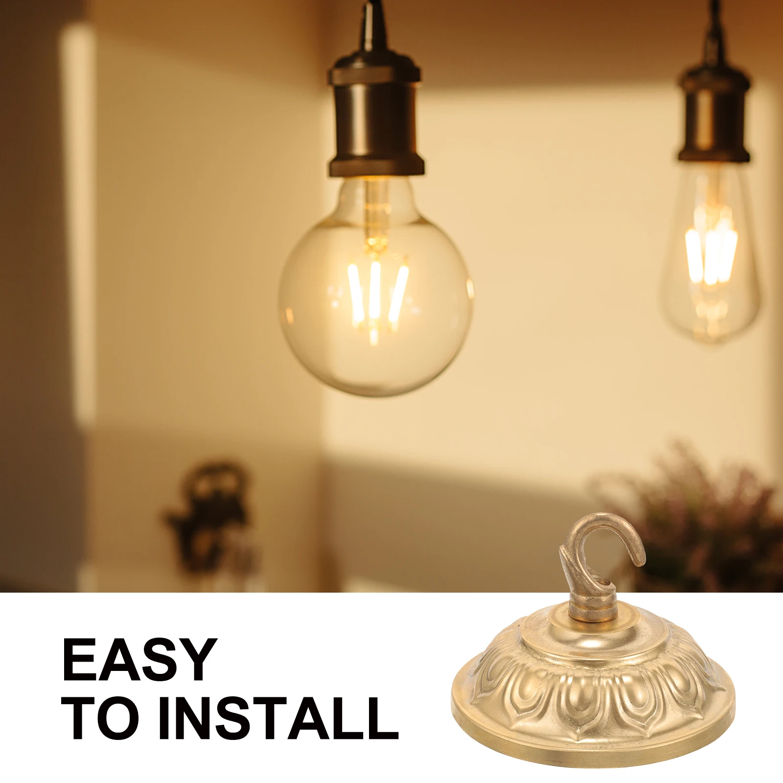 

Chandelier Hook Board Ceiling Light Canopy Pure Copper Pendant Cover Plate A3 Opening Hooks Sturdy Rustproof Installation