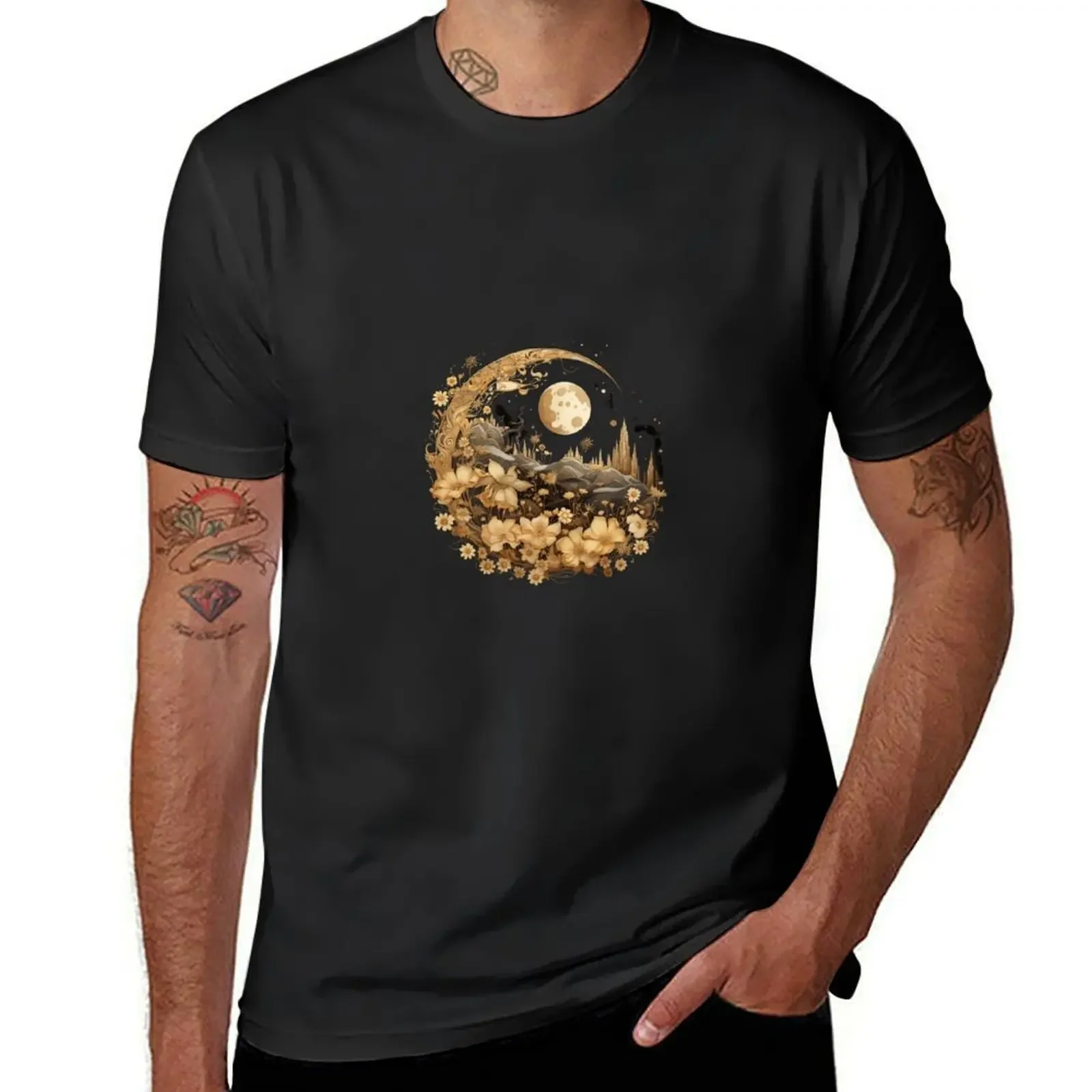 Crescent T-Shirt man t shirt vintage graphic tee mens t shirts pack