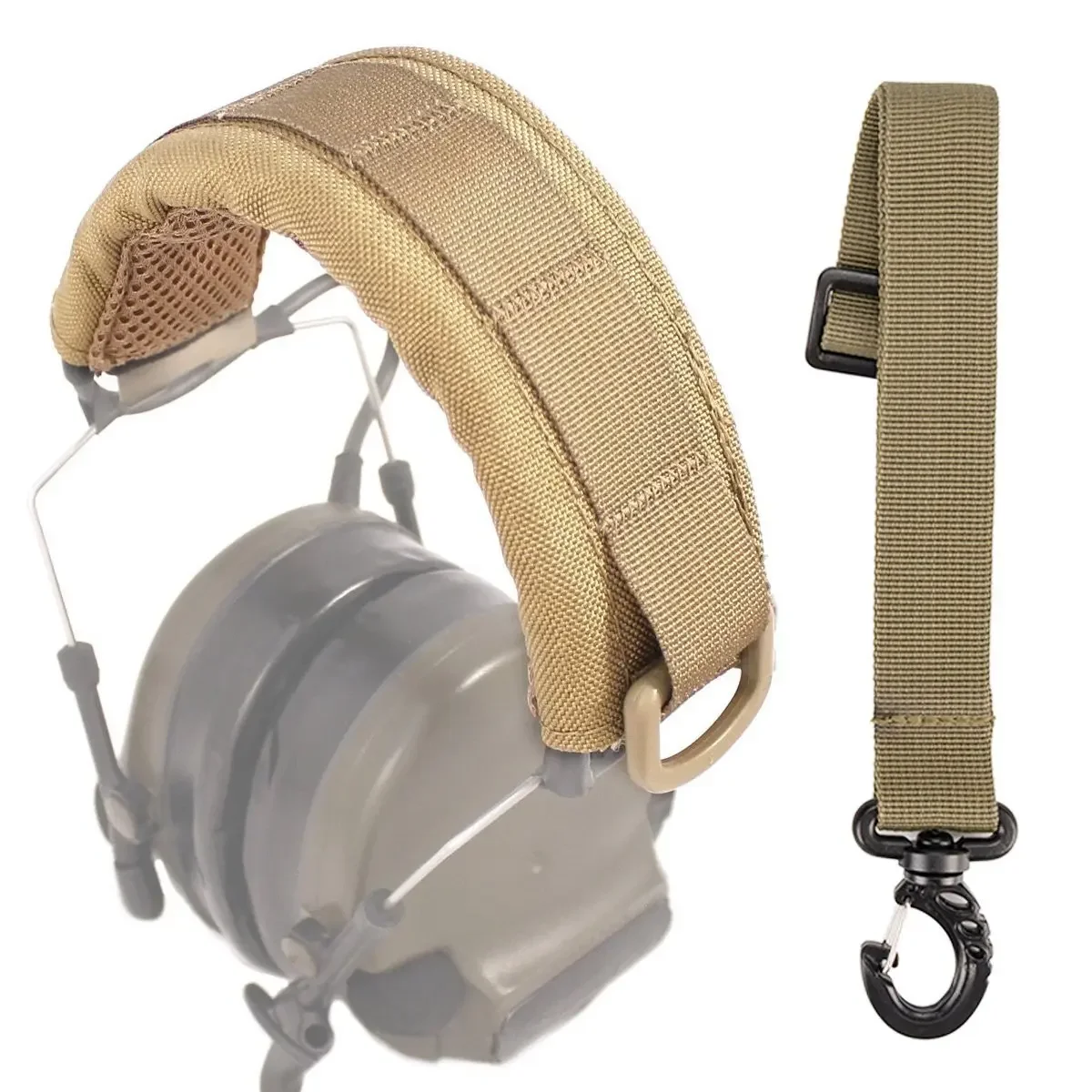 Tactical Modular Headset Cover Molle Headband  Earphone Microphone Protection Case Hunting Earmuff Headphone Stand Strap