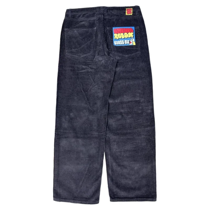 

Ретро-джинсы мужские свободного прямого кроя из вельвета цвета хаки в американском стиле для скейтбординга, повседневные, не мнущиеся, свободного кроя, длиной в пол