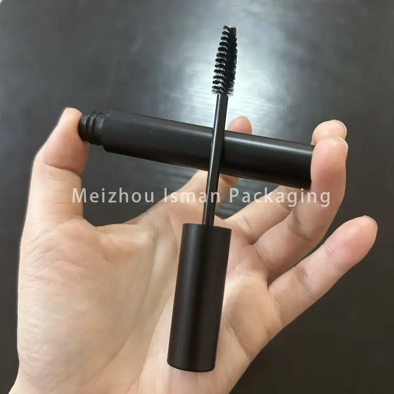 50Pcs round all black eyeliner bottle cosmetic lip gloss packaging makeup mascara container wand tubes with brush 4ml