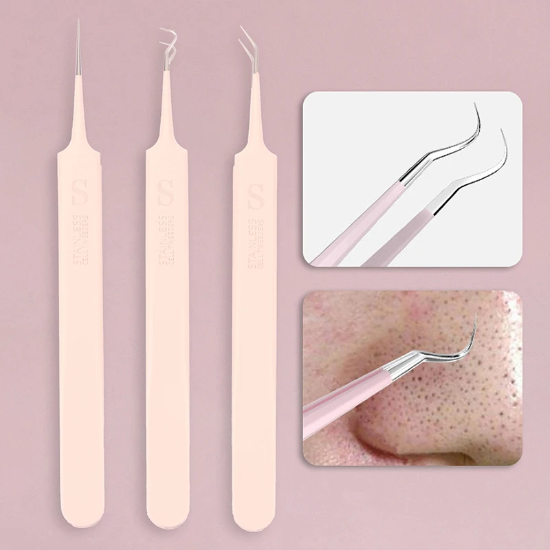 Pimples Blackhead Clip Tweezers Beauty Salon Special Scraping & Closing Artifact Acne Needle Tools