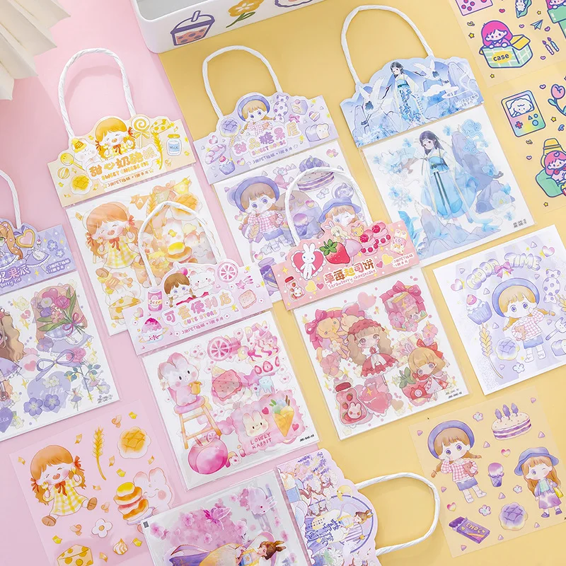 Creative Ins Wind Hand Account Sticker PET Hand Account Sticker Decorative Cute Pattern Sticker