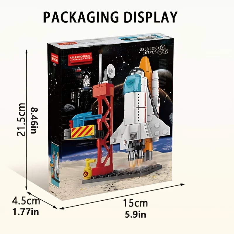 مكعبات بناء سفينة فضاء للطيران للأطفال ، مكوك فضاء نموذجي ، مركز الإطلاق ، طوب البناء ، الألعاب الإبداعية