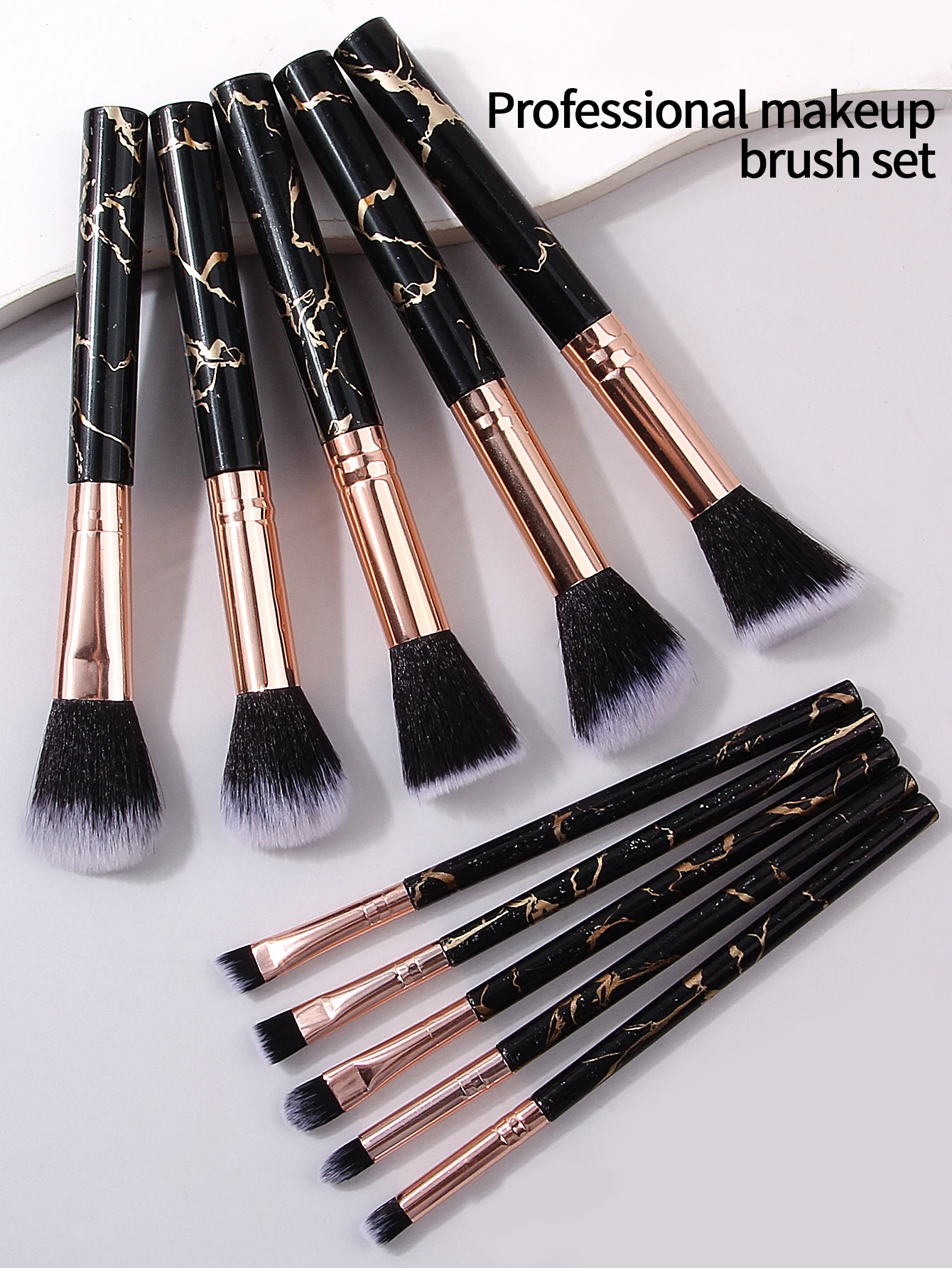 Professiona 10PCS Makeup Brushes Set Soft Fluffy Foundation Blush Powder Eyeshadow Kabuki Blending Female Cosmetics Beauty Tool