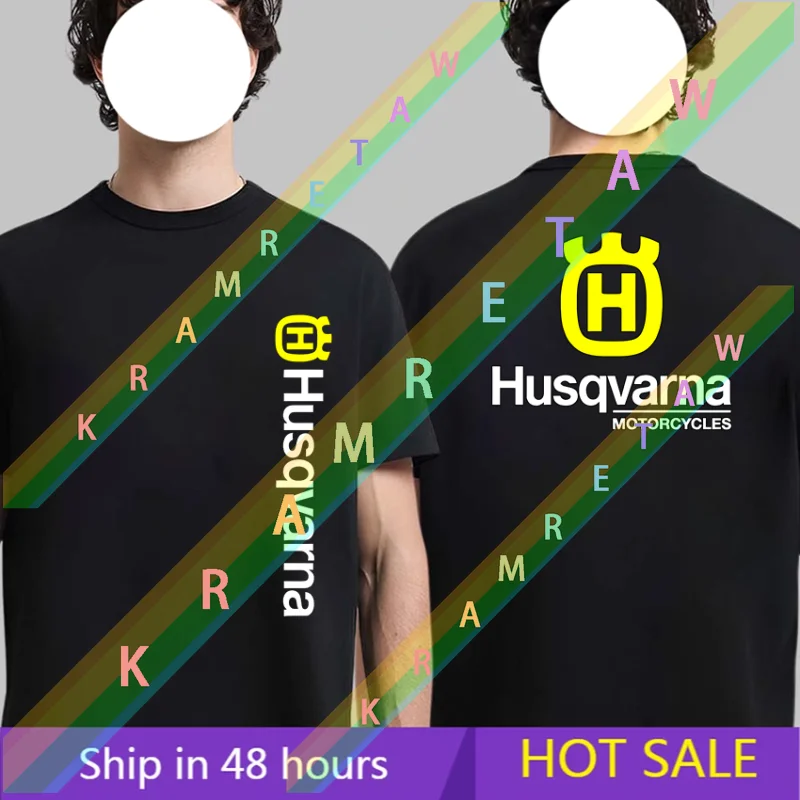 Men T Shirt Casual H-Husqvarnas Factory Racing Motocross T-shirt Graphic Summer Short Sleeves 100% Cotton loose Cool Tee