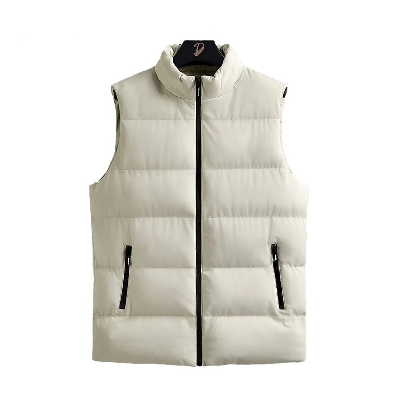 Winter Men's Padded Vest Man Stand Collar Cotton Warm Waistcoats Classical Men Outdoor Windbreaker Sleeveless Jacket Clothing