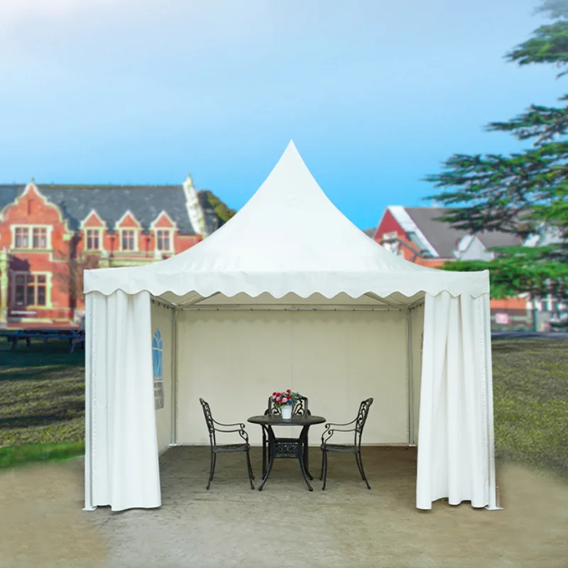 Tienda de campaña puntiaguda al aire libre, carpa de estilo europeo, carpa blanca para fotografía de boda, evento de exposición, carpa publicitaria,