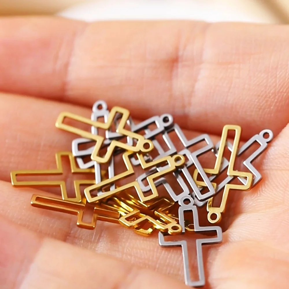 10pcs Stainless Steel Geometric Cross Frame Earrings Charms Connectors Necklaces Earrings Jewelry Making Supplies Bulk Wholesale