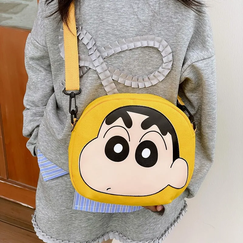 Kawaii Crayon Shin-Chan Crossbody Bag Cute Cartoon Print for Women Large Capacity Portable Storage Bag Student Commuter Bag Gift