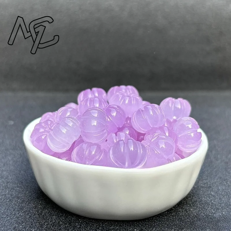 10pcs A Green Jade Pumpkin Beads DIY Earrings Bracelet Charm Jadeite Jewellery Fashion Accessories Amulet Gifts for Women Men - view 5