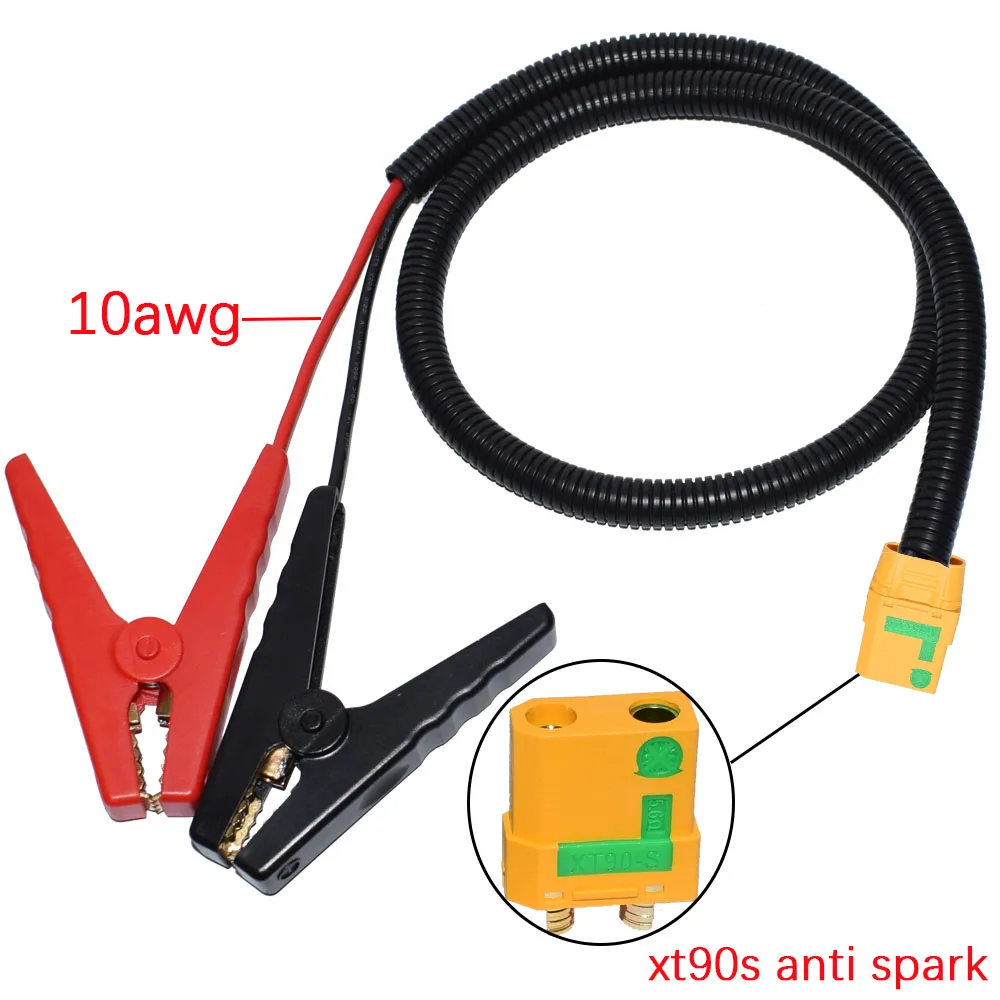 XT90 Anti Spark Conncters Cable with DC 12V Battery Alligator Clips Battery Clamp 10AWG  Cable For Battery Charge