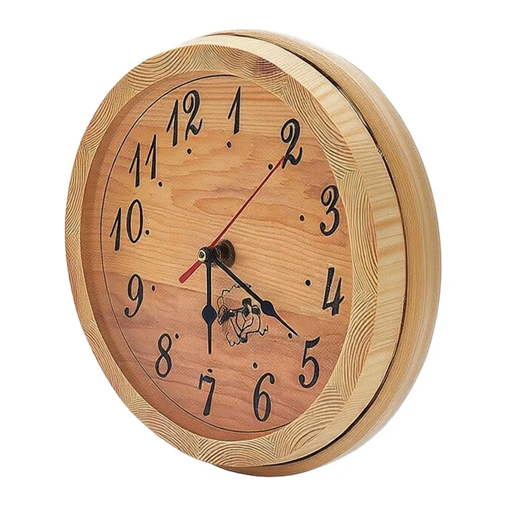 Wooden Sauna Clock Humidity Resistant Large For Dial Timer For Spa Room Relaxation Space Wall Decor Accessories