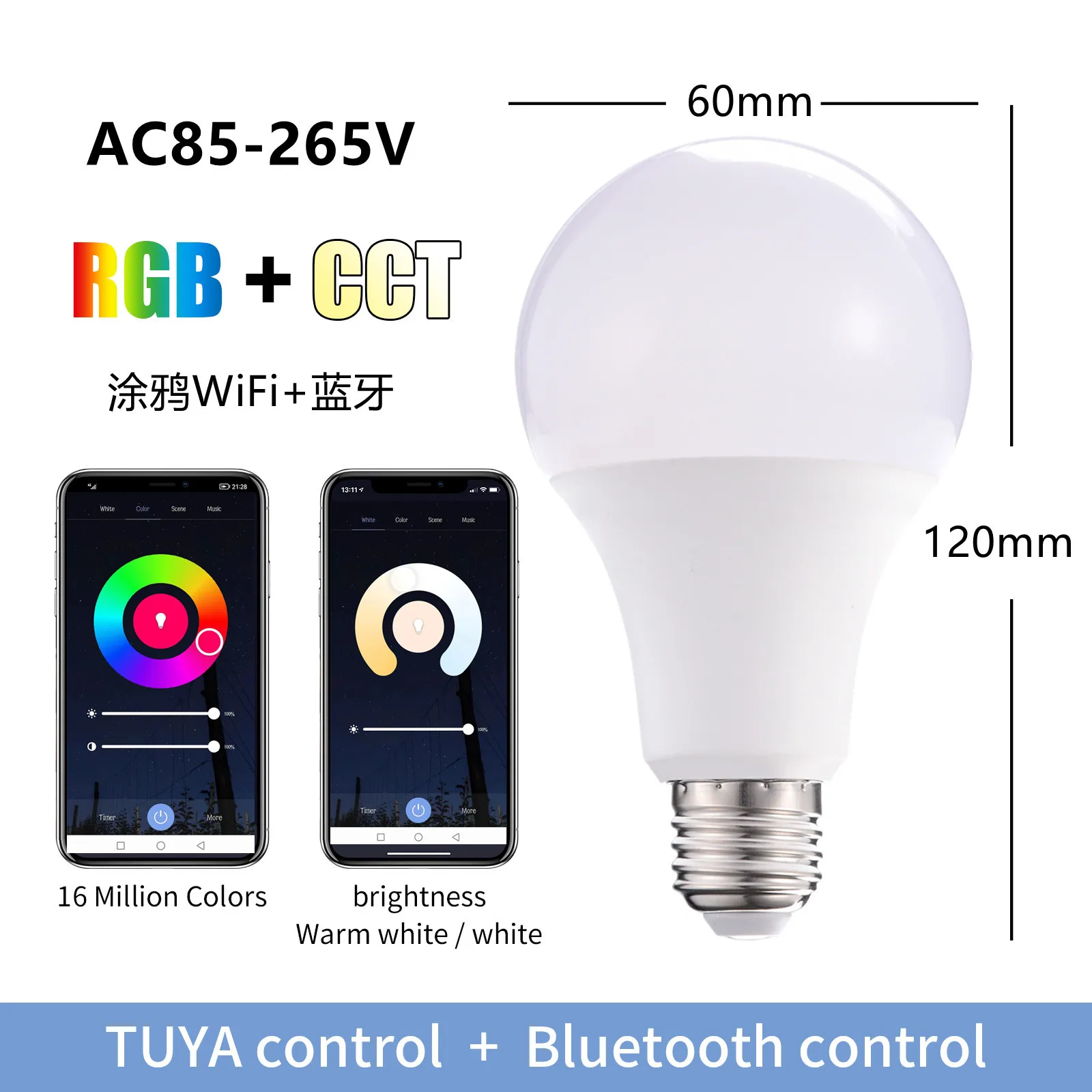 Smart Graffiti LED Bulb Alex 10W RGB+WW+CW Spotlights Google Home Voice Control Mobile App Control WiFi Smart Light LED Bulb