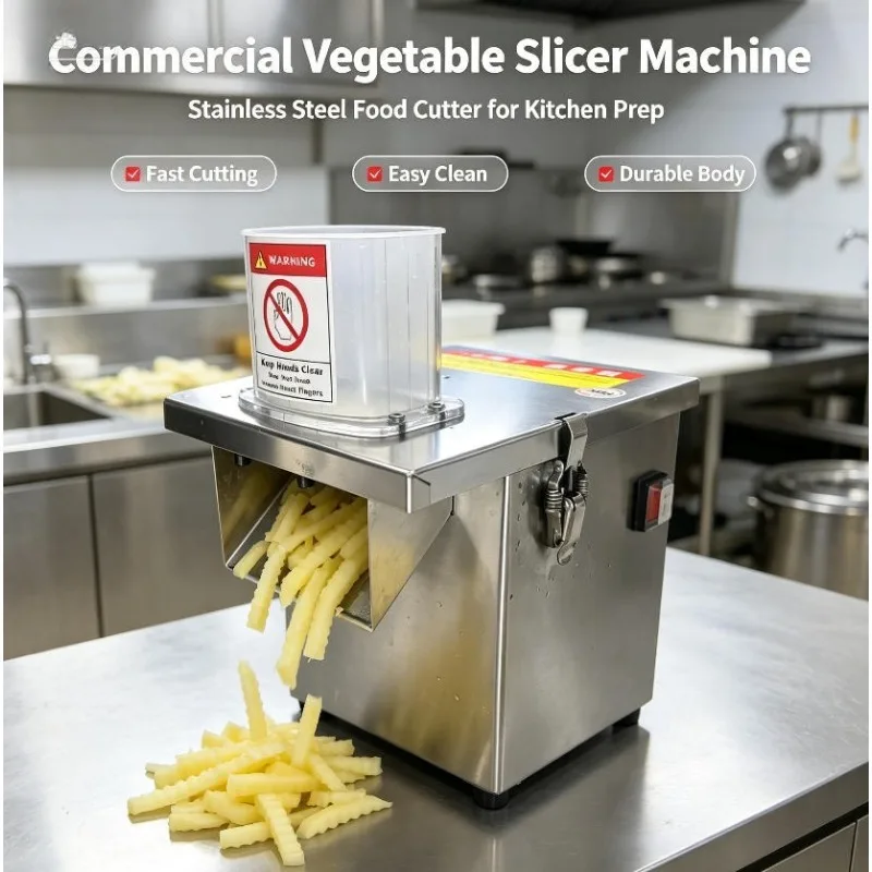 Commercial Vegetable Fruit Strip Dice Cutter Wavy Potato Chip Maker Mango Pineapple Dicing Slicer Kitchen Food Processing Tool