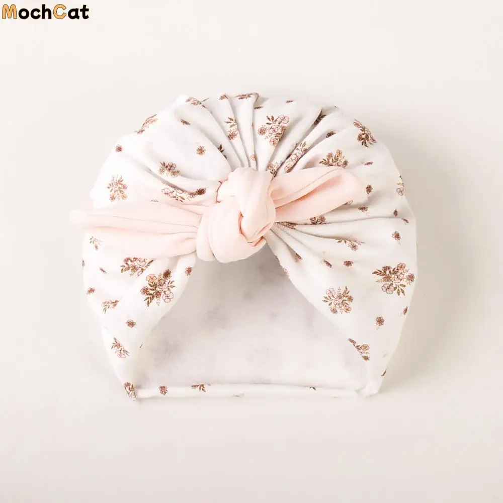 

Windproof Cotton Boneless Muslin Hat Cartoon 0-5 Months Baby Fetal Cap Soft Elastic Newborn Turban Hat Spring