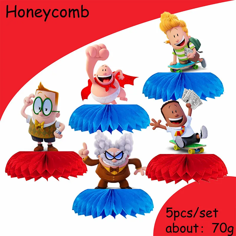 game captain underpant funny theme party decoration supplies party set paper cup plate sticker gift bag napkin flag topper gifts