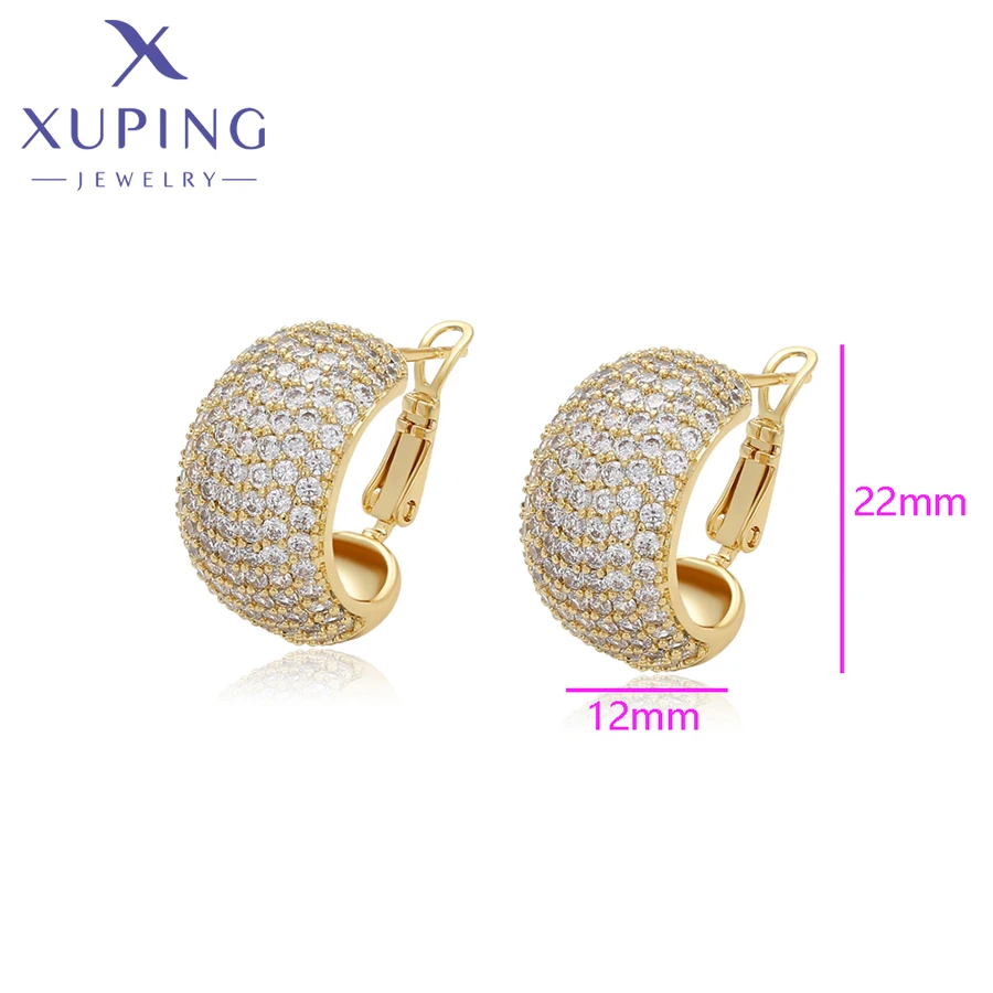 Xuping Jewelry New Arrival Fashion Light Gold Color Hoop Earrings for Women Girl Gift X000951125