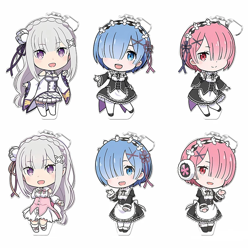 

New Cute Re Starting Life In Another World Acrylic Keychain Anime Key Ring Jewelry Bag Car Pendant Girl Women Gift Wholesale